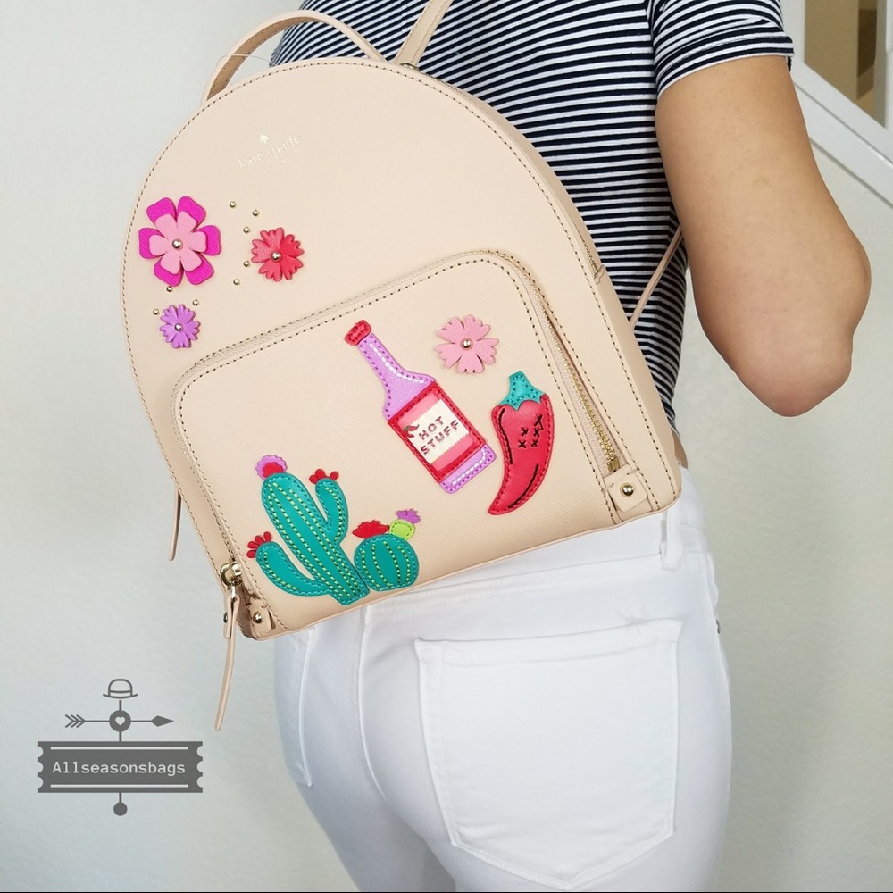 Kate spade NY cashew new Horizons cactus backpack - Picture 4 of 8